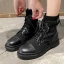 Proste / Simple Czarne Zużycie ulicy Dziewiarskie Płaskie Buty Damskie 2020 Botki Okrągłe Toe Boots