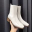 Modest / Simple Beige Casual Ankle Womens Boots 2020 Leather 5 cm Thick Heels Square Toe Boots