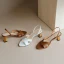 Proste / Simple Brązowy Przypadkowy Slingback Sandały Damskie 2020 Skórzany 6 cm Szpilki Peep Toe Sandały