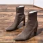 Modest / Simple Black Street Wear Ankle Suede Womens Boots 2020 8 cm Thick Heels Pointed Toe Boots