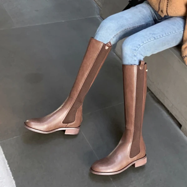 Chic / Beautiful Winter Black Mid Calf Street Wear Womens Boots 2020 Round Toe Flat Boots