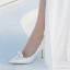 Elegant Ivory Pearl Wedding Shoes 2020 Leather 8 cm Stiletto Heels Pointed Toe Wedding Pumps