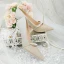 Schöne Silber Pailletten Brautschuhe 2020 Strass Perle 8 cm Stilettos Spitzschuh Hochzeit Pumps