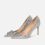 Glittrande Silver Rhinestone Paljetter Brudskor 2020 10 cm Stilettklackar Spetsiga Bröllop Pumps