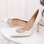 Classique Champagne Faux Diamant Chaussure De Mariée 2020 10 cm Talons Aiguilles À Bout Pointu Mariage Escarpins