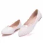 Élégant Blanche Plate Chaussure De Mariée 2020 En Dentelle Fleur À Bout Pointu Mariage Talons
