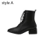 Mode Noire Vêtement de rue Bottines Bottes Femme 2020 4 cm Talons Épais Talon Bas À Bout Rond Bottes