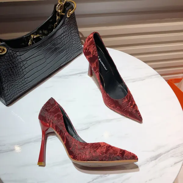 Elegant Black Prom Pumps Stiletto Heels 2020 9 cm Pointed Toe Pumps