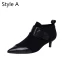 Simple Noire Désinvolte Bottines Bottes Femme 2020 Cuir 3 cm Talons Aiguilles Talon Bas À Bout Pointu Bottes