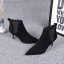 Simple Hiver Kaki Désinvolte Daim Bottes Femme 2020 Cuir Bottines 7 cm Talons Aiguilles À Bout Pointu Bottes