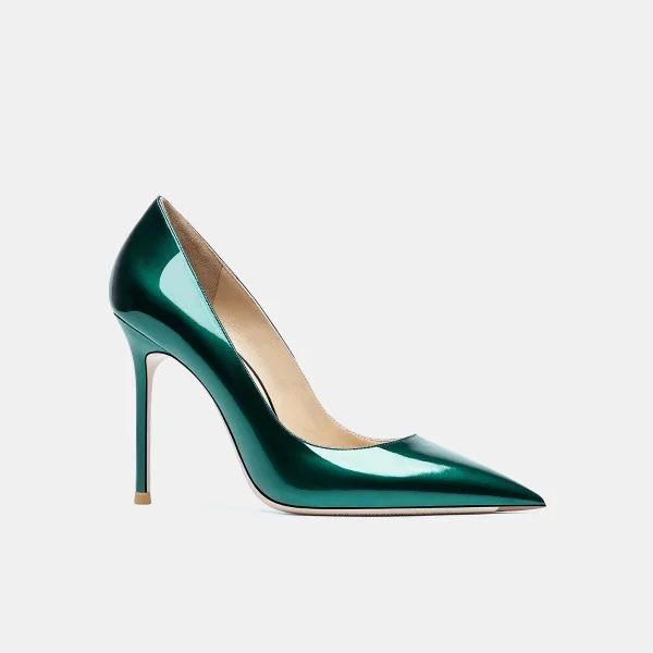 Fashion Fabulous Dark Green Evening Party Pumps 2020 Leather Patent Leather 10 cm Stiletto Heels Pointed Toe Pumps