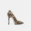 Mode Aprikos / Beige Afton Leopardmönstrad Pumps 2020 Läder 10 cm Stilettklackar Spetsiga Pumps