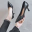 Simple Noire Bureau OL Escarpins 2020 Cuir 5 cm Talons Aiguilles À Bout Pointu Escarpins