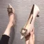Schöne Schwarz Ball Strass Pumps 2020 3 cm Stilettos Low Heel Spitzschuh Pumps