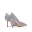 High End Farbverlauf Silber Glanz Pailletten Brautschuhe 2020 Leder 8 cm Stilettos Spitzschuh Hochzeit Pumps