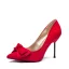 Snygga / Fina Röd Bal Rosett Pumps 2020 9 cm Stilettklackar Spetsiga Pumps