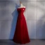 Chic / Beautiful Burgundy Evening Dresses  2018 A-Line / Princess Appliques Lace Beading Tassel Crystal Pearl Off-The-Shoulder Sleeveless Backless Formal Dresses