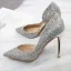 Sparkly Silver Evening Party Glitter Sequins Womens Shoes 2020 10 cm Stiletto Heels Pointed Toe Heels