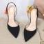 Piękne Czarne Zużycie ulicy Slingback Zamszowe Sandały Damskie 2020 10 cm Szpilki Szpiczaste Sandały