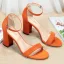 Sexy Noire Vêtement de rue Daim Sandales Femme 2020 Bride Cheville 8 cm Talons Épais À Bout Pointu Sandales