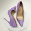 Chic / Beautiful Lilac Street Wear Snakeskin Print Pumps 2020 12 cm Stiletto Heels Pointed Toe Pumps