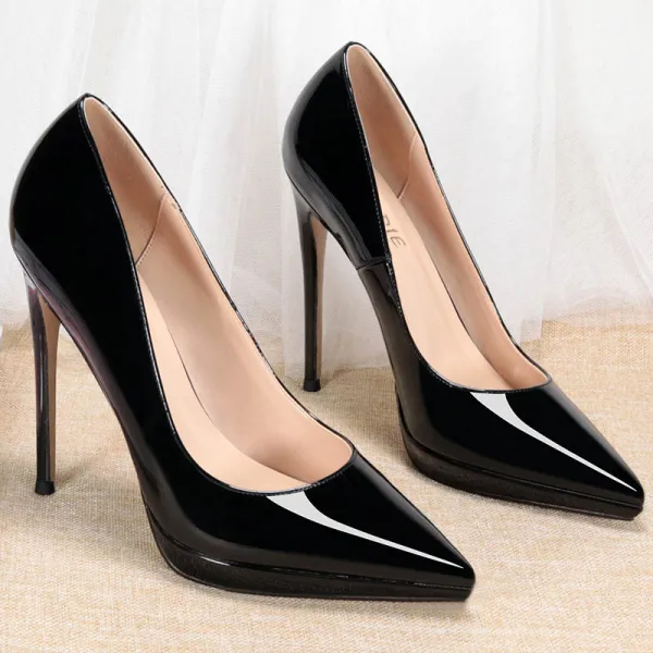 Schöne Weiß Ball 2020 Pumps Lackleder 12 cm Stilettos Spitzschuh Pumps