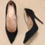 Stilig Svarta Gatukläder Mocka Pumps 2020 10 cm Stilettklackar Spetsiga Pumps
