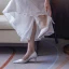 Vintage / Retro Elegant Ivory Lace Wedding Shoes 2020 Leather 6 cm Stiletto Heels Pointed Toe Wedding Pumps