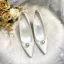 Chic / Beautiful Satin Red Pearl Wedding Shoes 2020 Leather 9 cm Stiletto Heels Pointed Toe Wedding Pumps