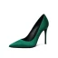 Simple Vert Foncé Satin Promo Escarpins 2020 10 cm Talons Aiguilles À Bout Pointu Escarpins