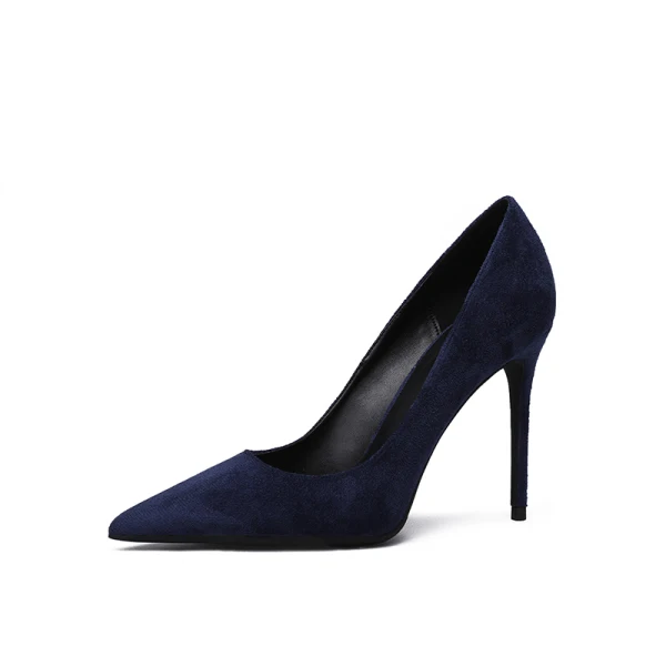 Chic / Belle Noire Daim Promo Escarpins 2020 10 cm Talons Aiguilles À Bout Pointu Escarpins
