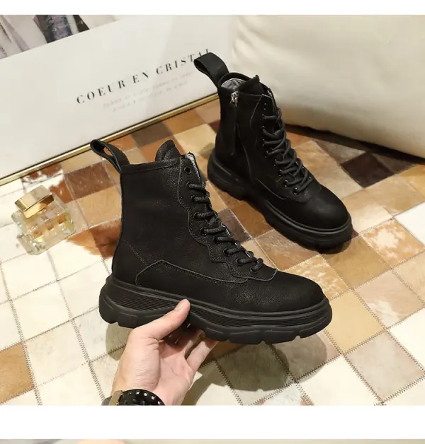 Fashion Chic / Beautiful Winter Tan Street Wear Leather Womens Boots 2020 Ankle Round Toe Boots