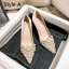 Chic Ivoire Faux Diamant Perle Chaussure De Mariée 2020 7 cm Talons Aiguilles À Bout Pointu Mariage Escarpins