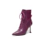 Klassieke Winter Paarse Toevallig Leer Dames Laarzen 2020 8 cm Naaldhakken / Stiletto Spitse Neus Laarzen