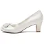 Elegant Ivory Rhinestone Wedding Shoes 2024 6 cm Thick Heels Pointed Toe Wedding Pumps High Heels