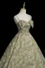 Flower Fairy Sage Green Pearl Rhinestone Lace Flower Floral Prom Dresses 2025 Ball Gown Spaghetti Straps Sleeveless Backless Floor-Length / Long Formal Dresses
