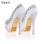 Sexy Ivory Pearl Rhinestone Wedding Shoes 2020 Leather Waterproof 14 cm Stiletto Heels Round Toe Wedding Pumps