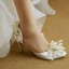 Chic Ivoire Perle Chaussure De Mariée 2020 Faux Diamant 8 cm Talons Aiguilles À Bout Pointu Mariage Talons