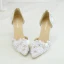 Elegant White Lace Flower Wedding Shoes 2020 Rhinestone 8 cm Stiletto Heels Pointed Toe Wedding Heels