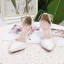 Schöne Weiß Ball Damenschuhe 2020 Perle Spitze Blumen Knöchelriemen 9 cm Stilettos Spitzschuh High Heels