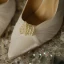 Elegant Ivory Bridesmaid Pearl Pumps 2020 Satin 7 cm Stiletto Heels Pointed Toe Pumps