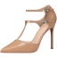 Chic / Beautiful Nude Street Wear Patent Leather Womens Sandals 2020 T-Strap 10 cm Stiletto Heels Pointed Toe Sandals