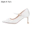 Elegant White Satin Wedding Shoes 2020 Pearl Lace Flower 7 cm Stiletto Heels Pointed Toe Wedding Pumps