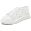 Elegant Ivory Rhinestone Lace Flower Wedding Sneakers 2024 4 cm Platform Round Toe Wedding Shoes