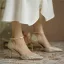 Charming Gold Pearl Rhinestone Wedding Shoes 2020 Leather Ankle Strap 7 cm Stiletto Heels Pointed Toe Wedding Heels
