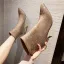 Fashion Black Street Wear Rhinestone Womens Boots 2020 8 cm Stiletto Heels Pointed Toe Boots