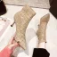 Fashion Black Street Wear Rhinestone Womens Boots 2020 Ankle 6 cm Stiletto Heels Pointed Toe Boots