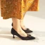 Vintage Toevallig Zwarte Leer Pumps 2021 5 cm Naaldhakken / Stiletto Spitse Neus Pumps