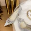 Uroczy Szary Cekinami Cekiny Rhinestone Motyl Buty Ślubne 2021 10 cm Szpilki Szpiczaste Ślub Czółenka