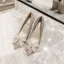 Charming Silver Rhinestone Bow Wedding Shoes 2021 Leather 10 cm Stiletto Heels Pointed Toe Wedding Pumps